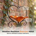 📢📢LAST DAY SALE 50% OFF🐦 Heart-Shaped Bird Feeder – Floral, Hanging,Perfect for Backyard or Balcony 🏡