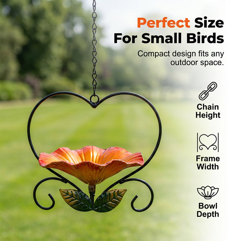 📢📢LAST DAY SALE 50% OFF🐦 Heart-Shaped Bird Feeder – Floral, Hanging,Perfect for Backyard or Balcony 🏡