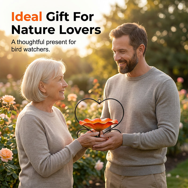 📢📢LAST DAY SALE 50% OFF🐦 Heart-Shaped Bird Feeder – Floral, Hanging,Perfect for Backyard or Balcony 🏡