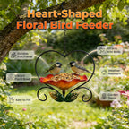 📢📢LAST DAY SALE 50% OFF🐦 Heart-Shaped Bird Feeder – Floral, Hanging,Perfect for Backyard or Balcony 🏡