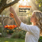 📢📢LAST DAY SALE 50% OFF🐦 Heart-Shaped Bird Feeder – Floral, Hanging,Perfect for Backyard or Balcony 🏡