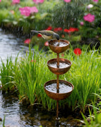 🌧️ Rainwater collector – plant support🐦 Metal garden ornament