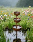 🌧️ Rainwater collector – plant support🐦 Metal garden ornament