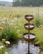 🌧️ Rainwater collector – plant support🐦 Metal garden ornament