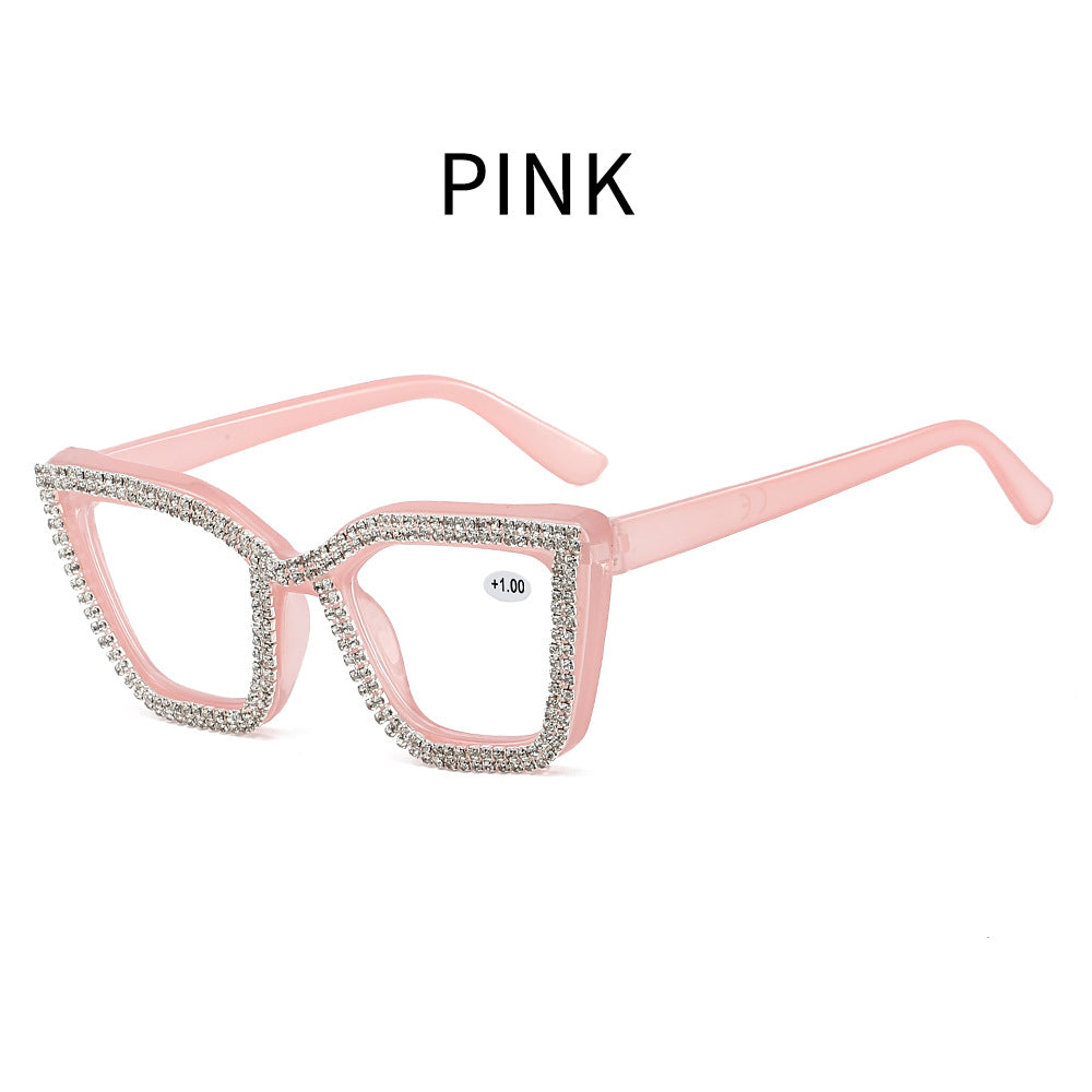 ✨ Sparkling Rhinestone Cat‑Eye Eyewear | Blue‑Light Filter Fashion Readers