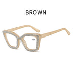 ✨ Sparkling Rhinestone Cat‑Eye Eyewear | Blue‑Light Filter Fashion Readers