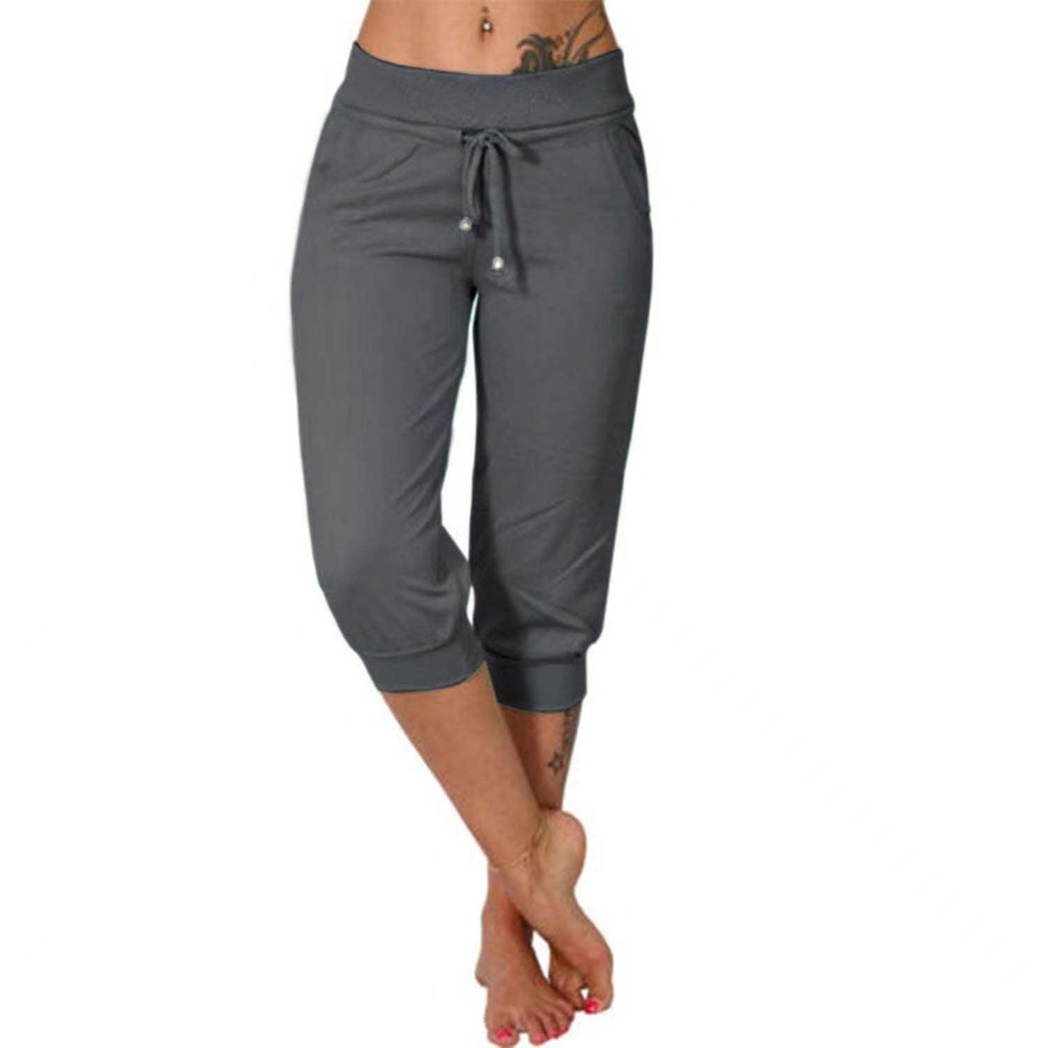 ⏰LIMITED TIME SALE 50% OFF🔥Drawstring Waist Cropped Sweatpants for Lounging
