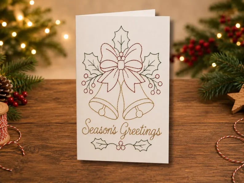 🎄 Beginner-Friendly Christmas Embroidery Kit, Relaxing Holiday Craft Project & Meaningful Gift