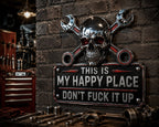 💀"This Is My Happy Place" Garage Wall Sign