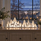 🦌 Illuminated Christmas decorations for the window – reindeer & village | 2-piece LED set ✨