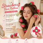⏳LAST DAY SPECIAL PRICE: ￡7.99!!🍓Strawberry Sponge Hair Curlers – Soft Heatless Curling Balls