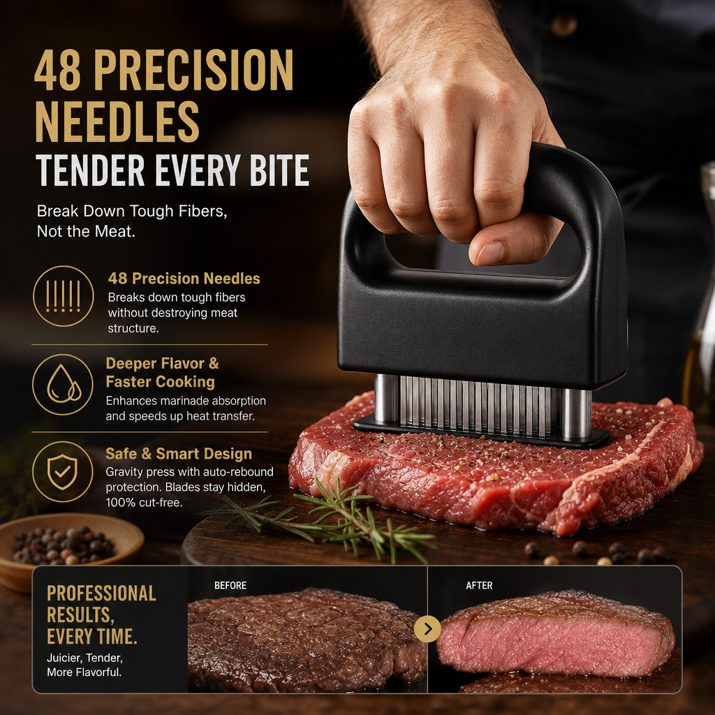 🥩🔪48-Needle Meat Tenderizer Steak Tenderizer And Tendon Cutter