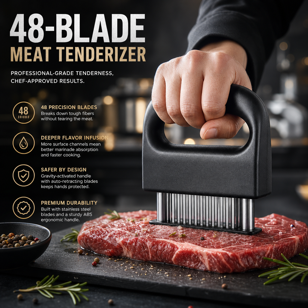 🥩🔪48-Needle Meat Tenderizer Steak Tenderizer And Tendon Cutter