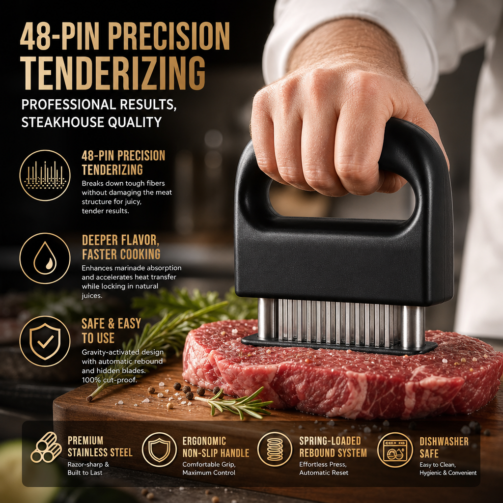 🥩🔪48-Needle Meat Tenderizer Steak Tenderizer And Tendon Cutter