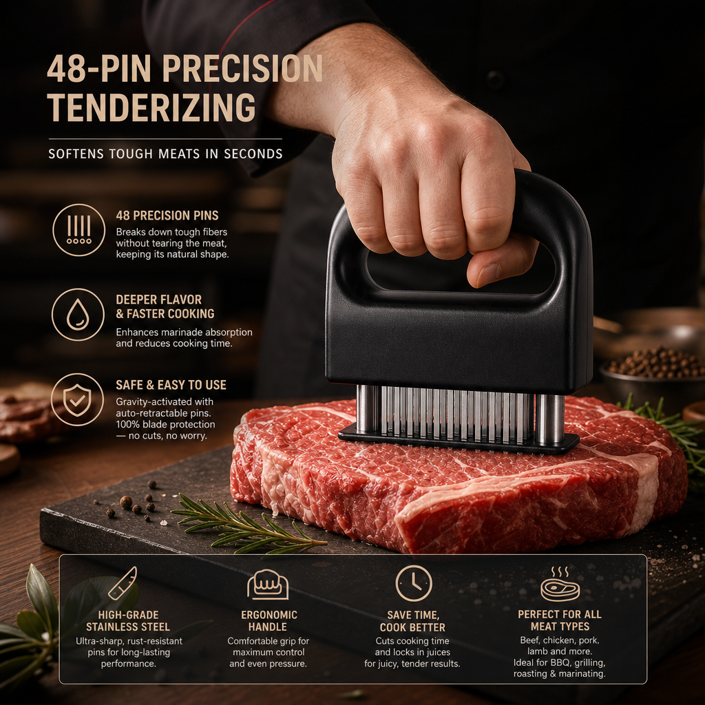 🥩🔪48-Needle Meat Tenderizer Steak Tenderizer And Tendon Cutter