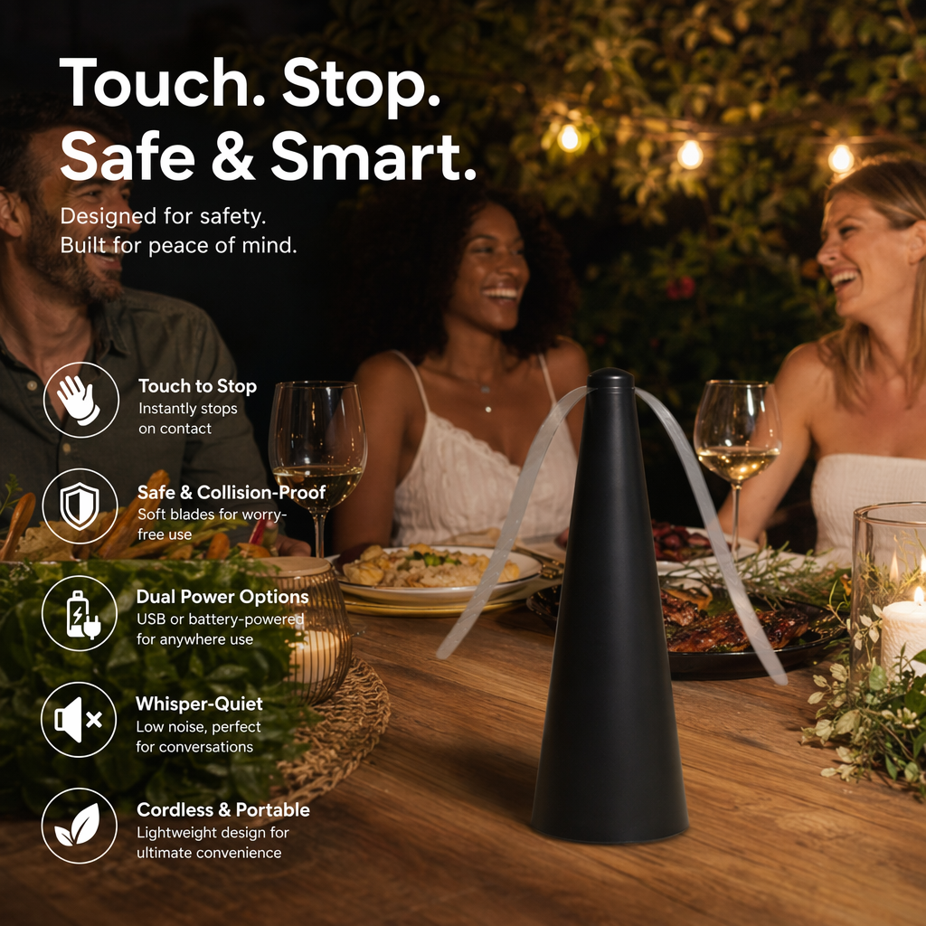 ☀️Plug-In Fly Repellent Fan – Outdoor Fly & Mosquito Control Device