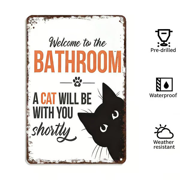 🔥Last day 50% off – Vintage black and white cat wall art