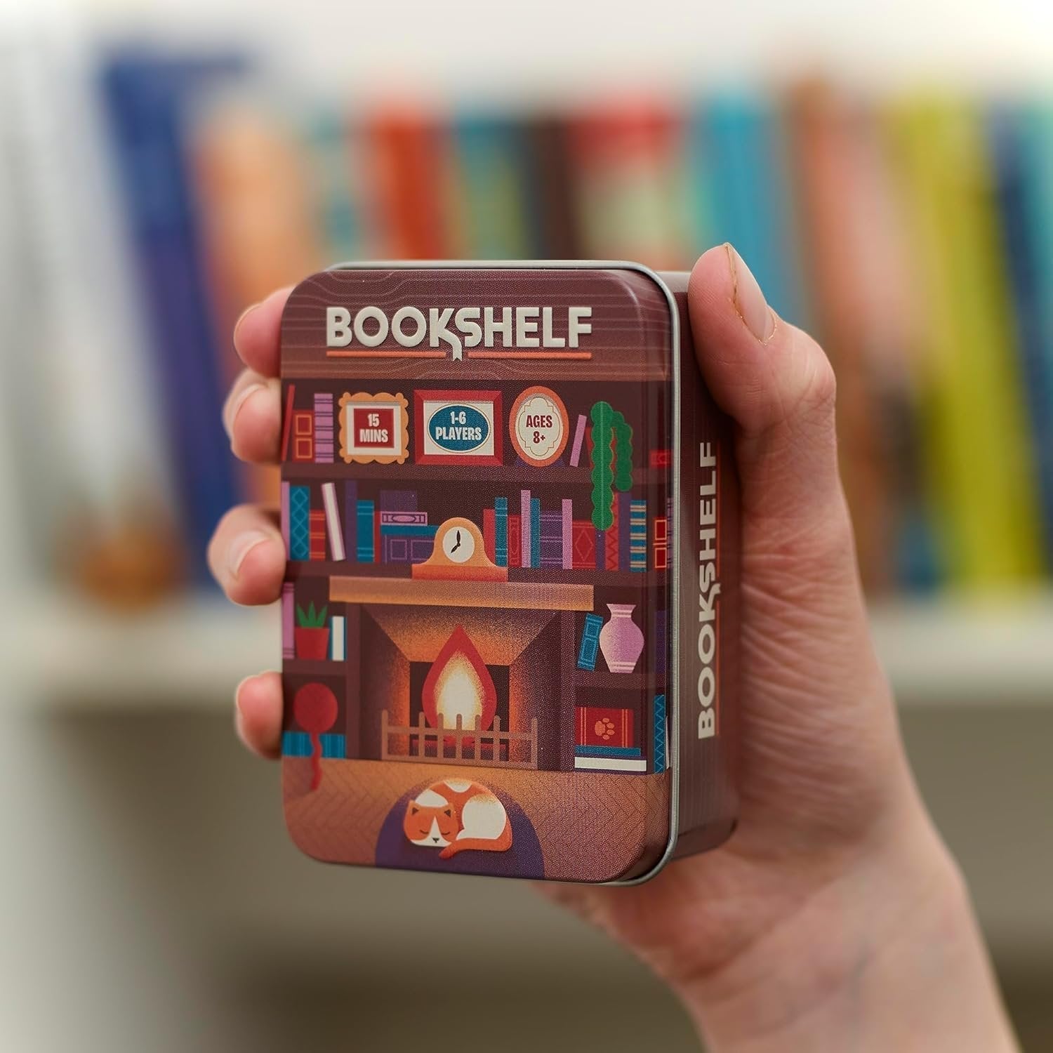📚Bookshelf Cooperative Stacking Game | Skill & Balance Card and Book Tower Game in Travel Tin
