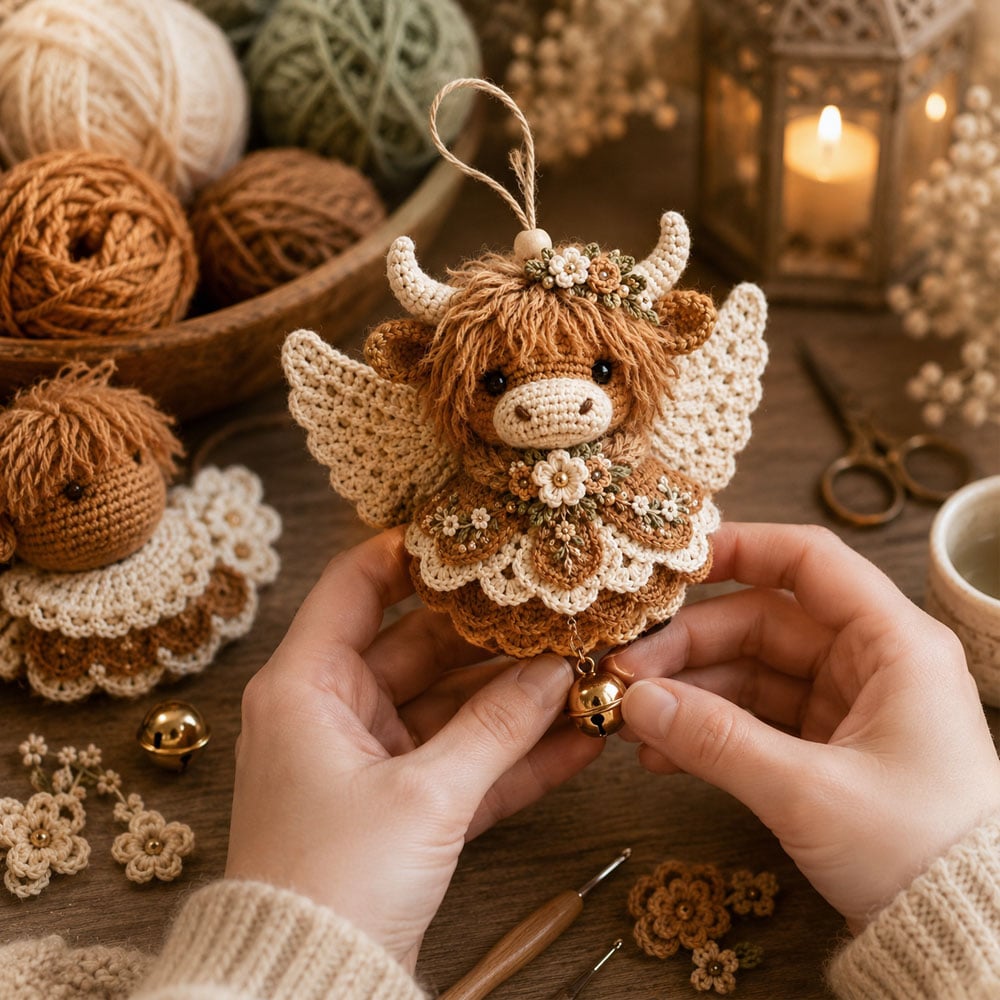 ✨ Animal Angel Crochet DIY Kit | Hand‑Stitch Guardian Ornament for Holiday & Gifting
