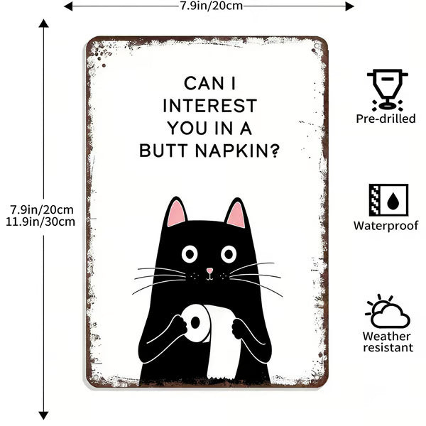 🔥Last day 50% off – Vintage black and white cat wall art
