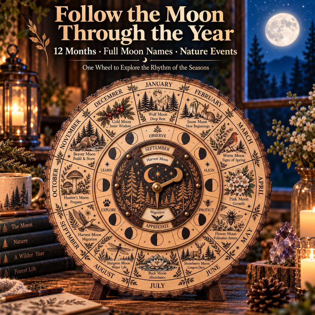 🔥Last Day 49% OFF - 🌙🌲Moon & Nature Observation Wheel🌕