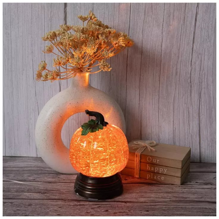🔥Last Day 50% OFF - 🎃🍂Glitter Lighted Pumpkin Snow Globe