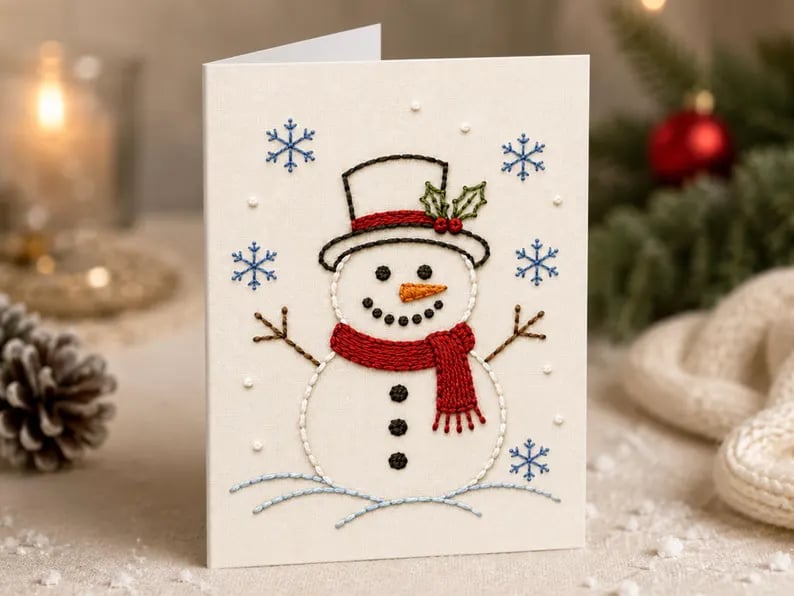 🎄 Beginner-Friendly Christmas Embroidery Kit, Relaxing Holiday Craft Project & Meaningful Gift