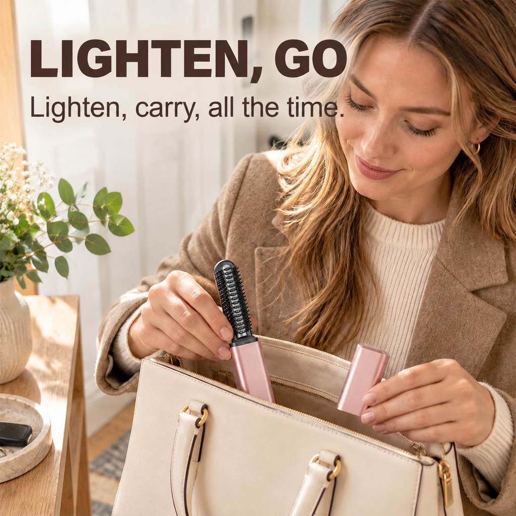 ✨ Compact Wireless Hot Comb – Handy Bang Styling Companion!