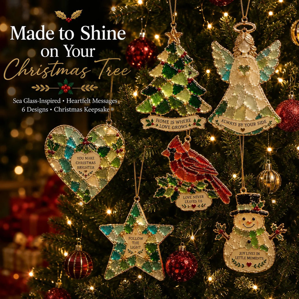 🔥Last Day 50% OFF 🎄 Sea Glass Christmas Blessing Ornaments