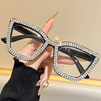 ✨ Sparkling Rhinestone Cat‑Eye Eyewear | Blue‑Light Filter Fashion Readers