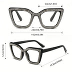 ✨ Sparkling Rhinestone Cat‑Eye Eyewear | Blue‑Light Filter Fashion Readers