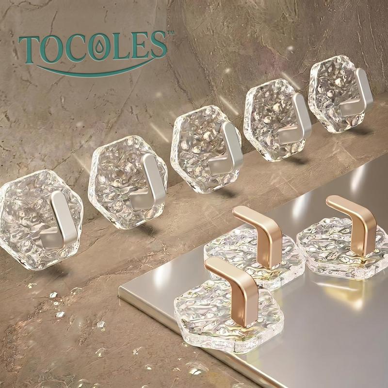 🏆LAST DAY SALE – 50% OFF!!🎁🔥Self-adhesive hexagon hooks – extra strong, waterproof and rustproof✨ No drilling • Strong grip • Easy assembly