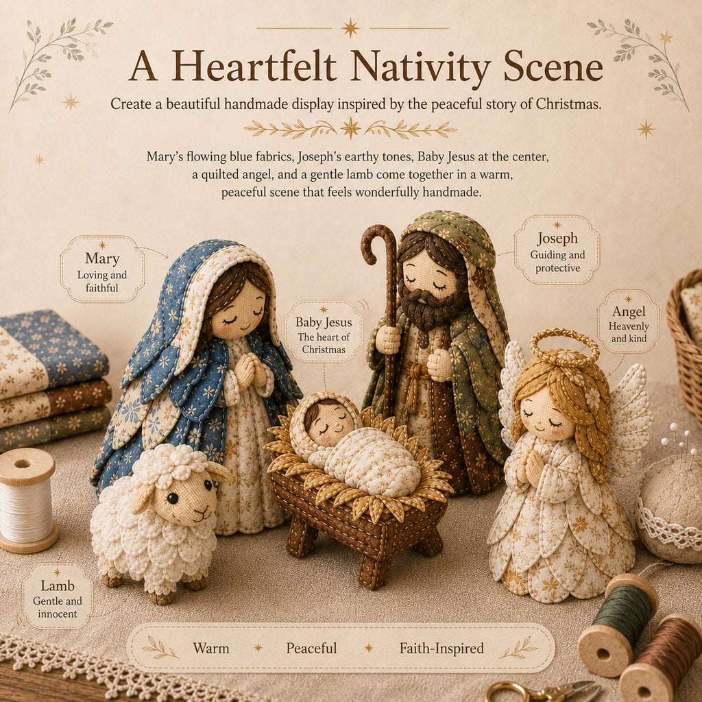 ✨ DIY Patchwork Nativity Scene Sewing Kit