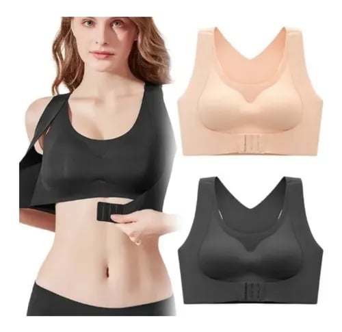 ✨Wireless Support Bra with Front Fastening and Crossed Straps at the Back