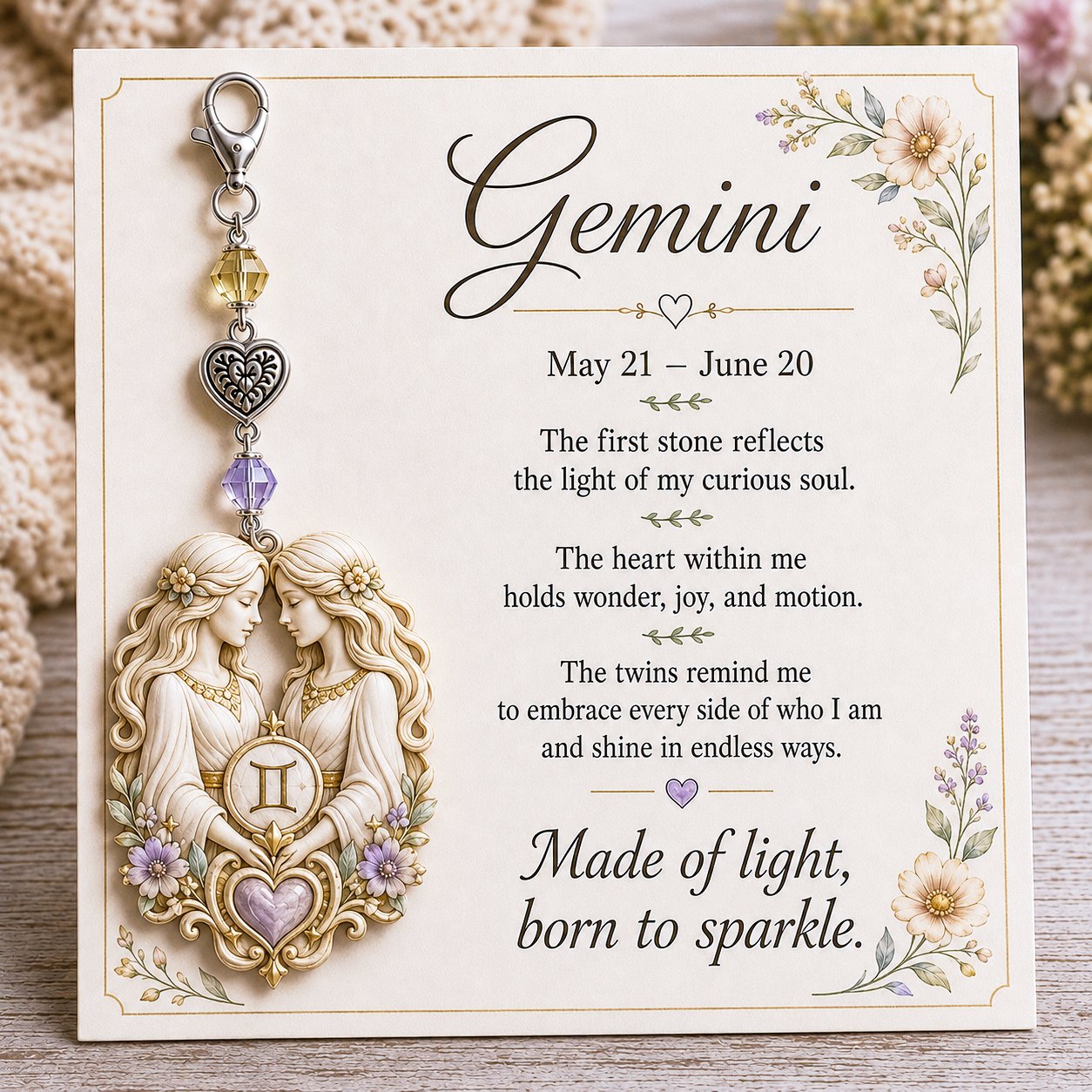 🌙Carry Your Zodiac Magic Every Day ✨ | Meaningful Birthstone Charm Keychain Gift