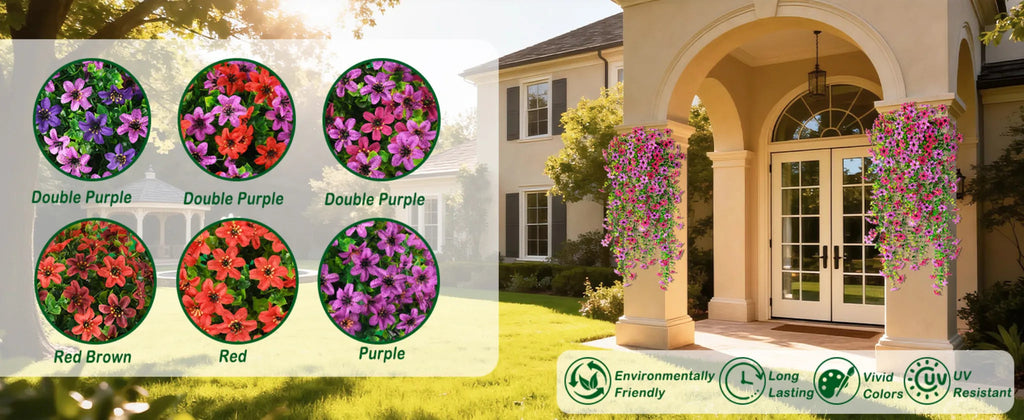 ⏳LAST DAY SPECIAL PRICE: ￡6.99!!🌷Outdoor cascading daisy and eucalyptus flowers – UV resistant