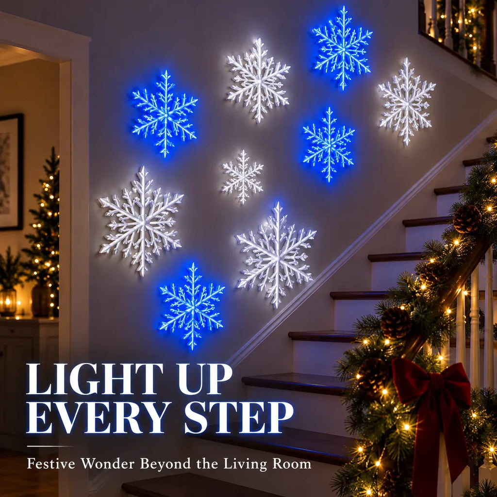 ⏳ Last Day 49% OFF – ❄️ LED Snowflake Wall Lights ✨