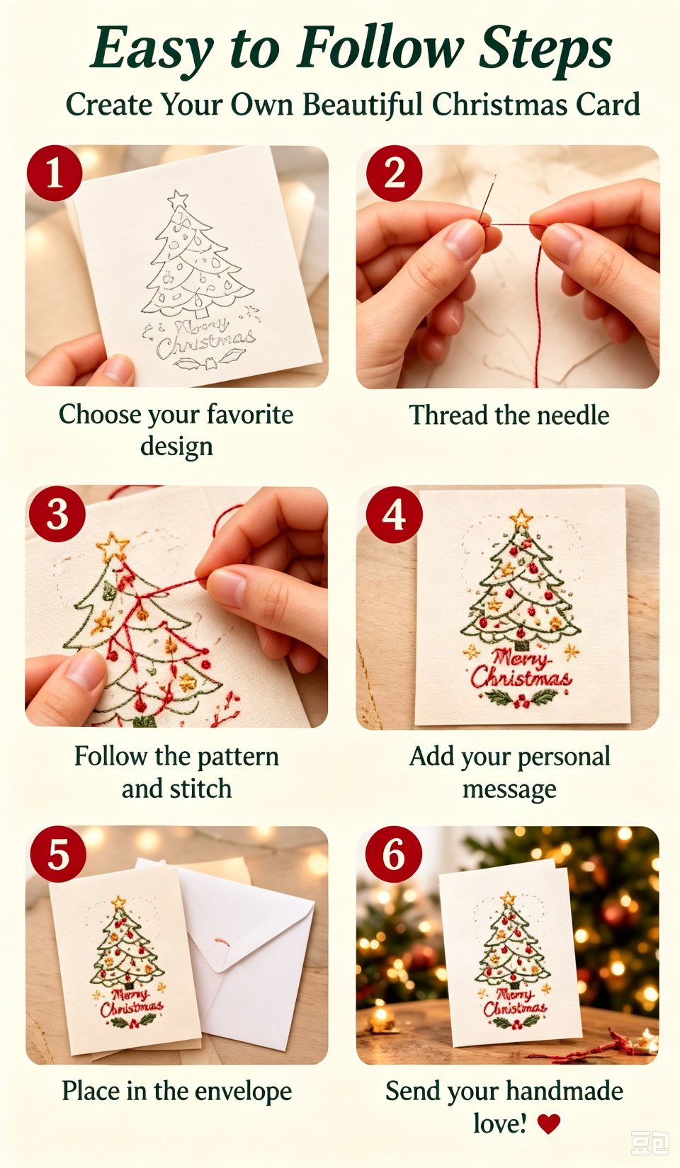 🎄 Beginner-Friendly Christmas Embroidery Kit, Relaxing Holiday Craft Project & Meaningful Gift