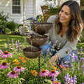 🌧️ Self-filling bird bath using rainwater 🐦 Weatherproof, for outdoor gardens