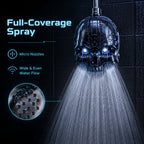 💀Cyber Mecha Skull Color Changing LED Pressure Boost Shower Head