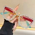 ✨ Sparkling Rhinestone Cat‑Eye Eyewear | Blue‑Light Filter Fashion Readers