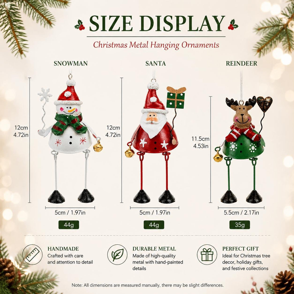 🌲✨ Hand-Painted Dangling Leg Christmas Ornaments