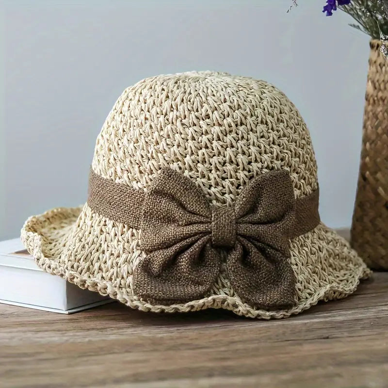 🌷Special Price Only ￡10.99!!🌷Elegant Woven Straw Sun Hat with Bow