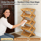 The 9-Tier No-Assembly Bamboo Rack!🌿👟