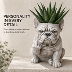 Funny Bulldog Planter with Attitude – 3 Sassy Styles