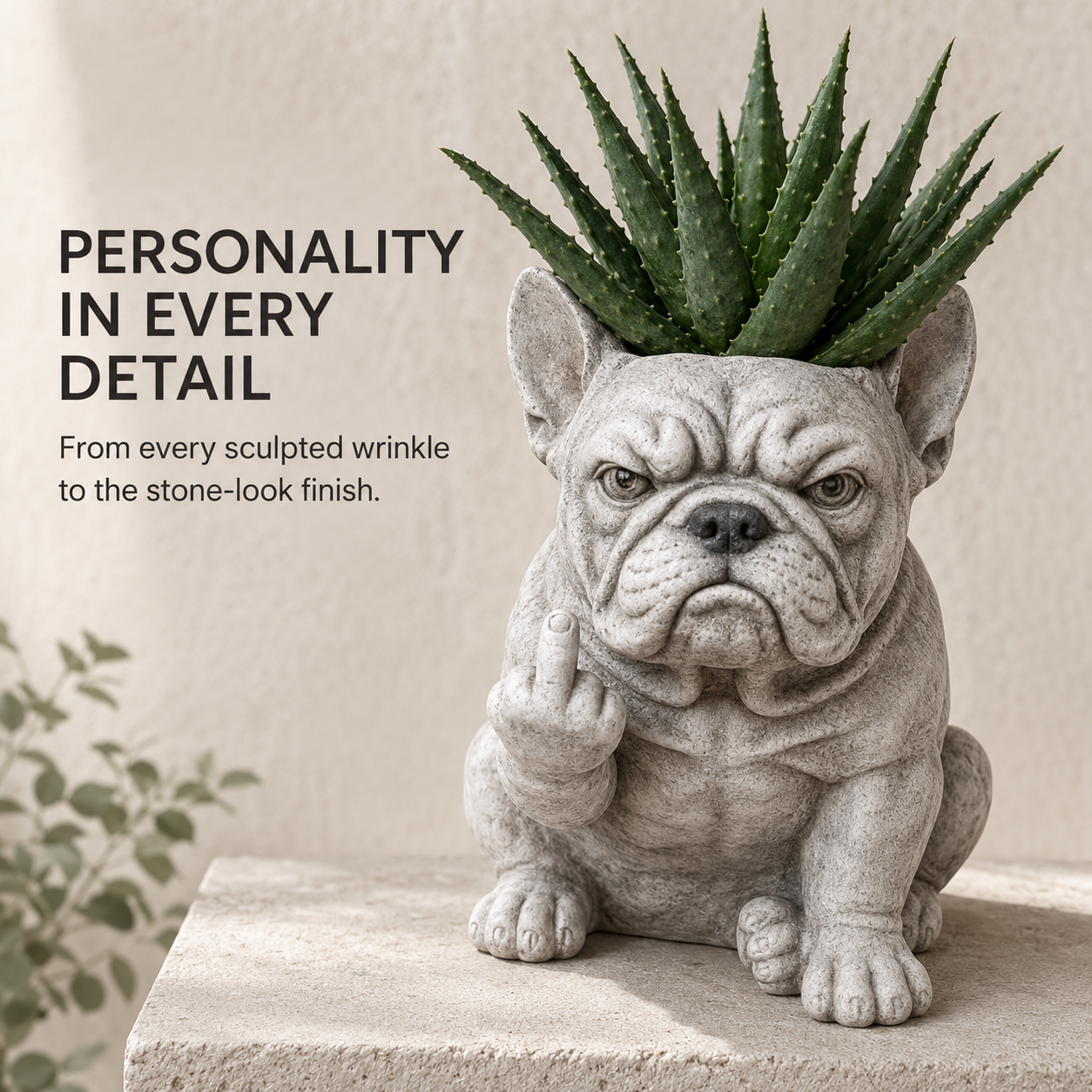 Funny Bulldog Planter with Attitude – 3 Sassy Styles