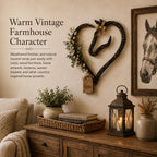 🤎 Western Farmhouse Heart‑Frame Horse‑Head Wall Hanging | Equestrian Porch & Entryway Statement Decor