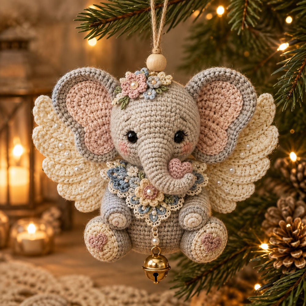 ✨ Animal Angel Crochet DIY Kit | Hand‑Stitch Guardian Ornament for Holiday & Gifting