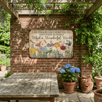 ✨Vintage "What a Wonderful World" Floral & Dragonfly Metal Tin Sign