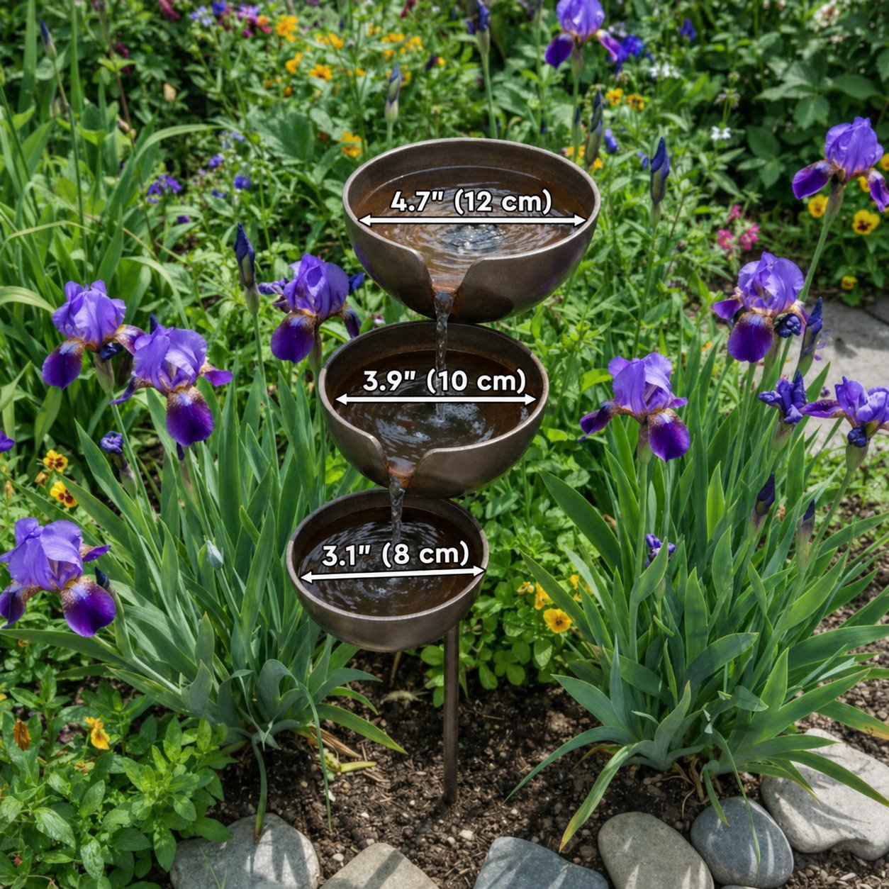 🌧️ Self-filling bird bath using rainwater 🐦 Weatherproof, for outdoor gardens